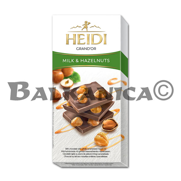 80 G CHOCOLATE WITH CARAMELIZED HAZELNUTS HEIDI